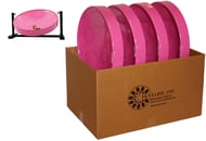 Jumbie Jam 4 Pack, Steel Drum Pans with Table Top Stand Steel Drum F Major Pink